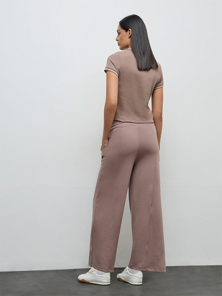 Nuoflexx Dusty Mauve High-Rise Pants