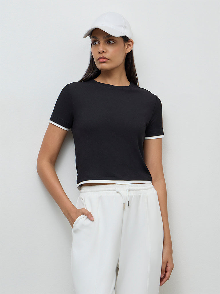 Nuoflexx Black Ribbed T-Shirt