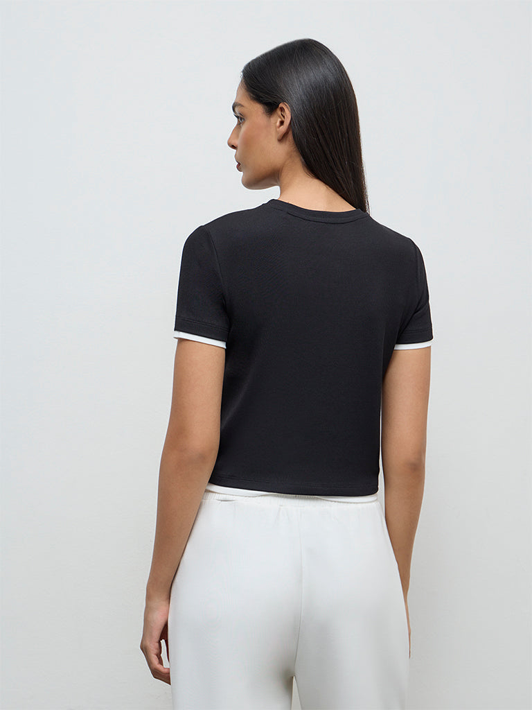 Nuoflexx Black Ribbed T-Shirt