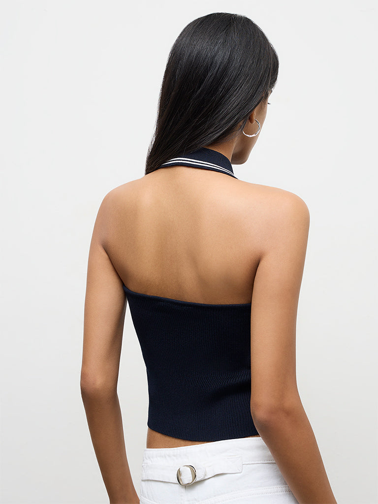 トップス JUNYA WATANABE MAN Halter Neck top Buy Nuon Navy Ribbed Halter-Neck Top from Westside