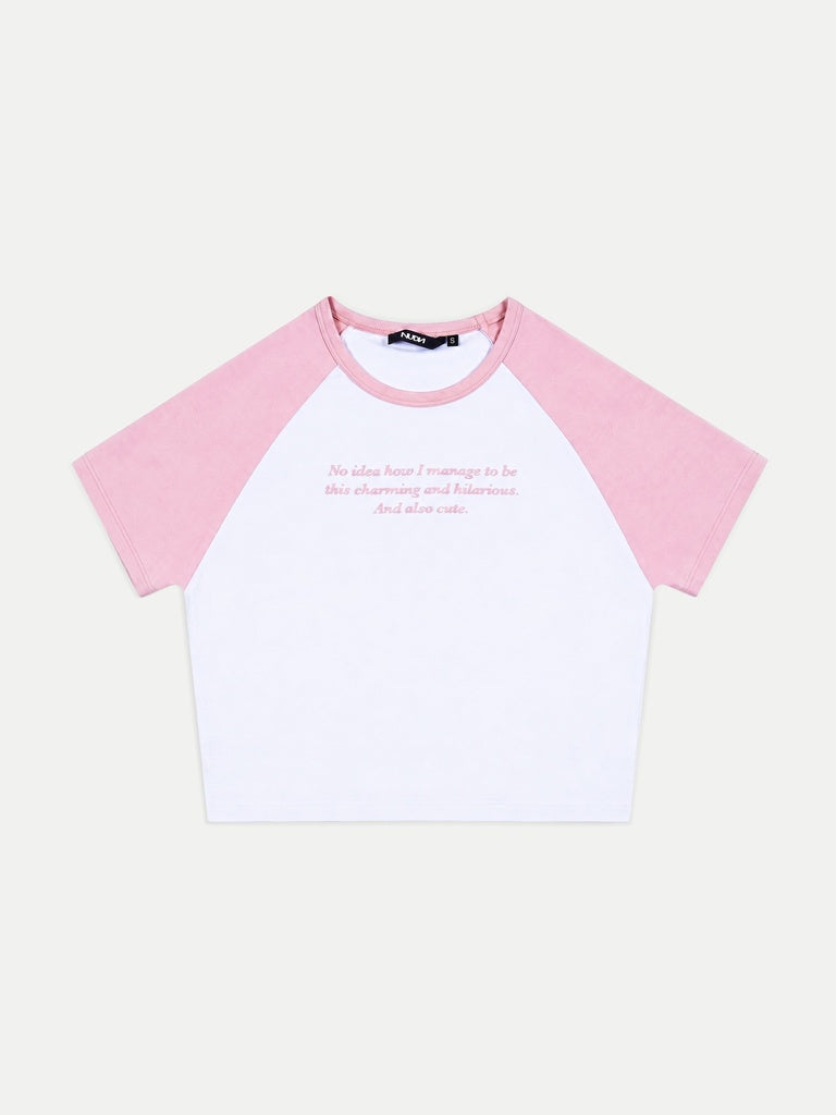 Nuon White Text-Printed Cotton T-Shirt