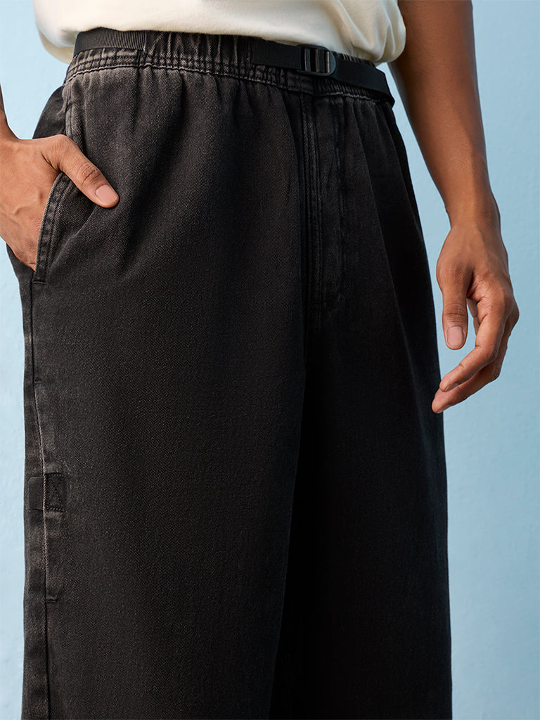 Nuon Dark Charcoal Relaxed-Fit Mid-Rise Jeans
