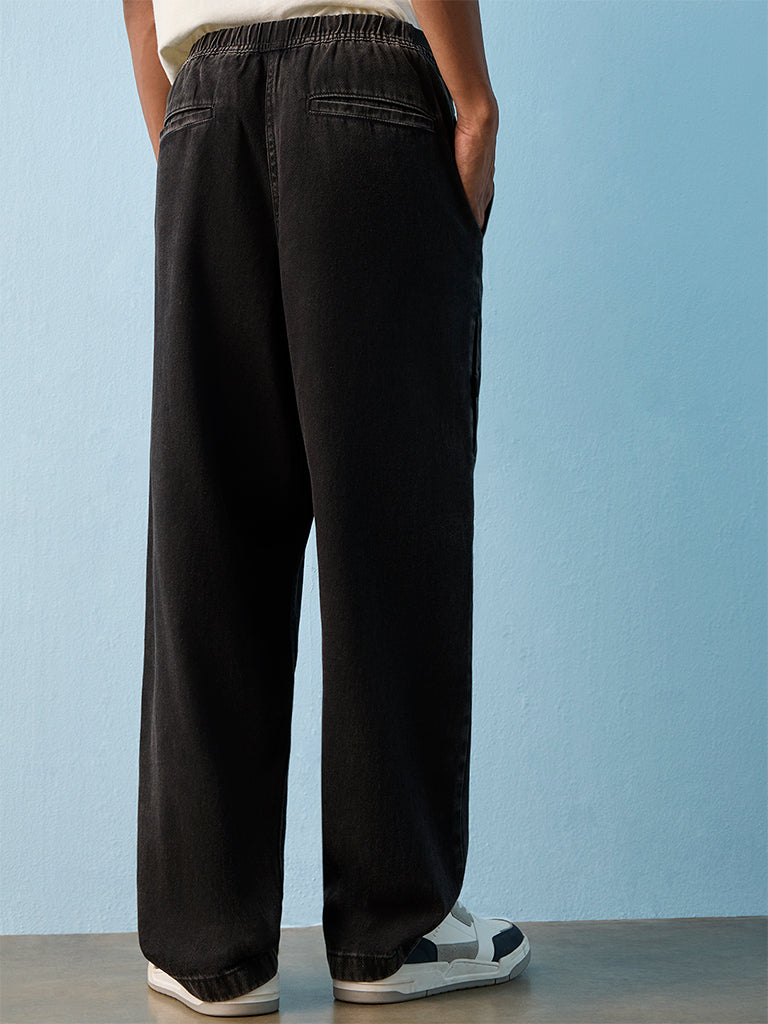 Nuon Dark Charcoal Relaxed-Fit Mid-Rise Jeans