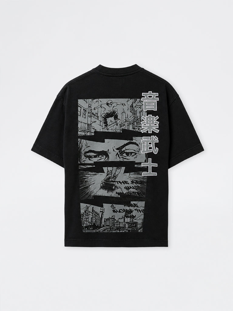 Nuon Charcoal Graphic Printed Relaxed-Fit Cotton T-Shirt