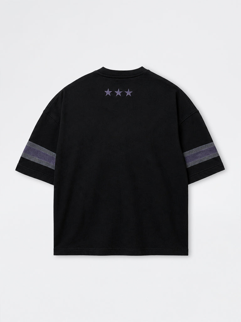 Nuon Black Text-Design Oversized-Fit Cotton T-Shirt