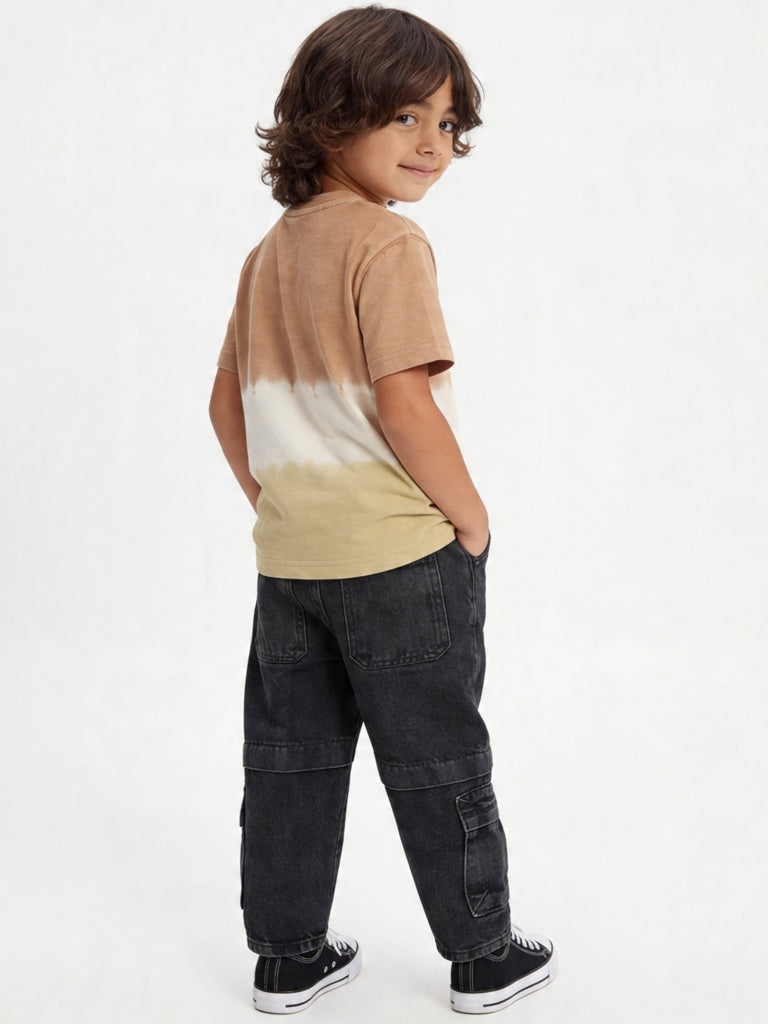 HOP Kids Boys Charcoal Mid-Rise Relaxed-Fit Jeans