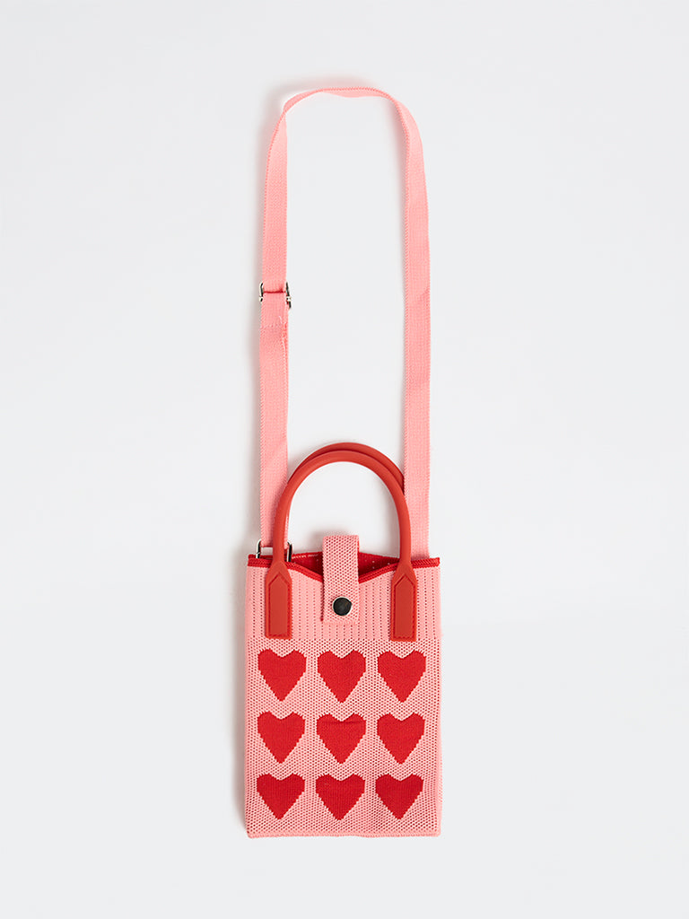 HOP Kids Girls Pink Striped Sling Bag
