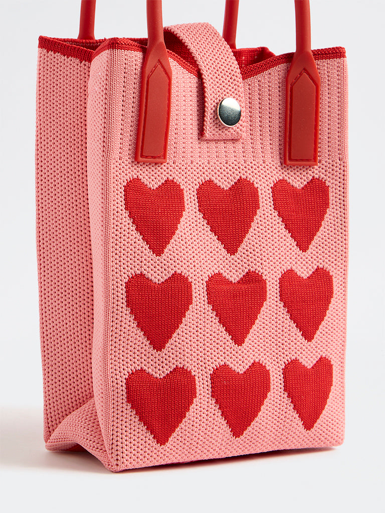 HOP Kids Girls Pink Striped Sling Bag