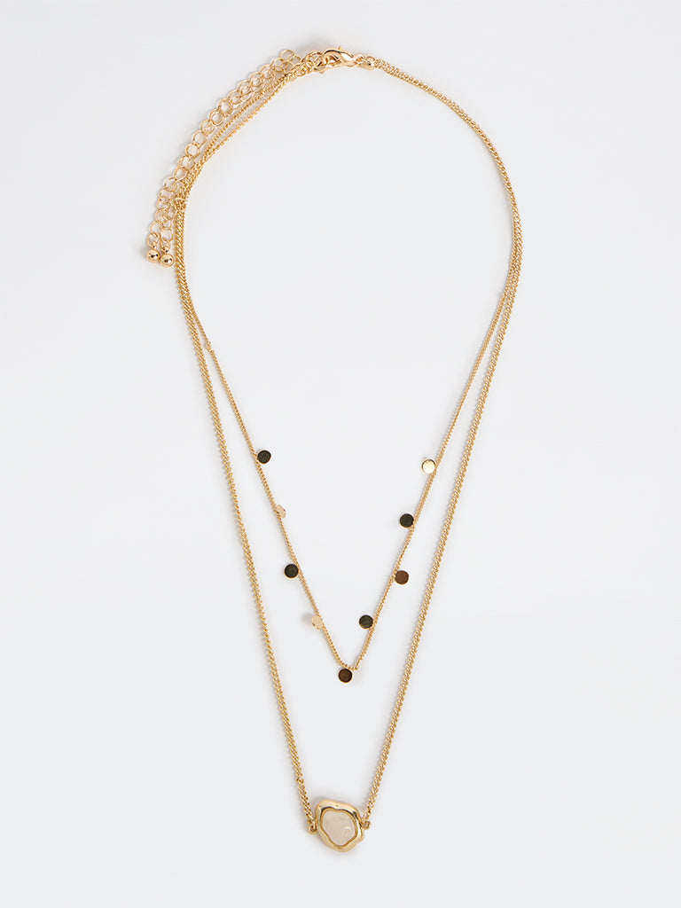 Westside Accessories Gold Chain Necklaces with Pendant - Pack of 2