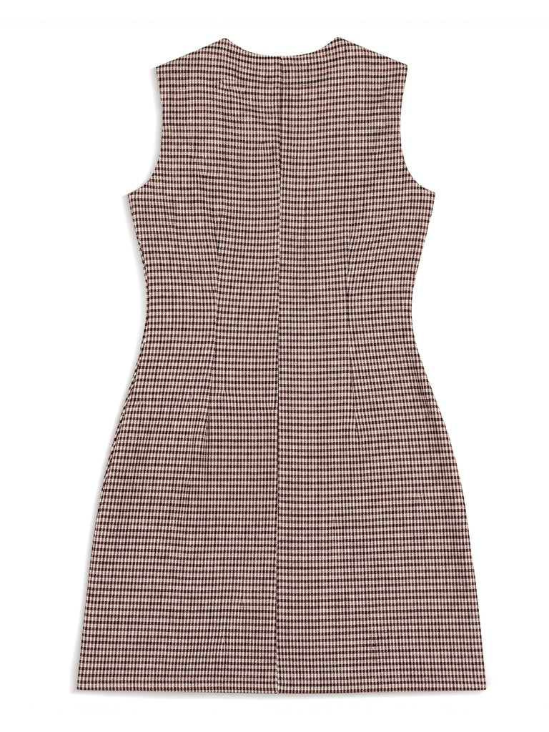 Wardrobe Brown Houndstooth Check A-Line Dress
