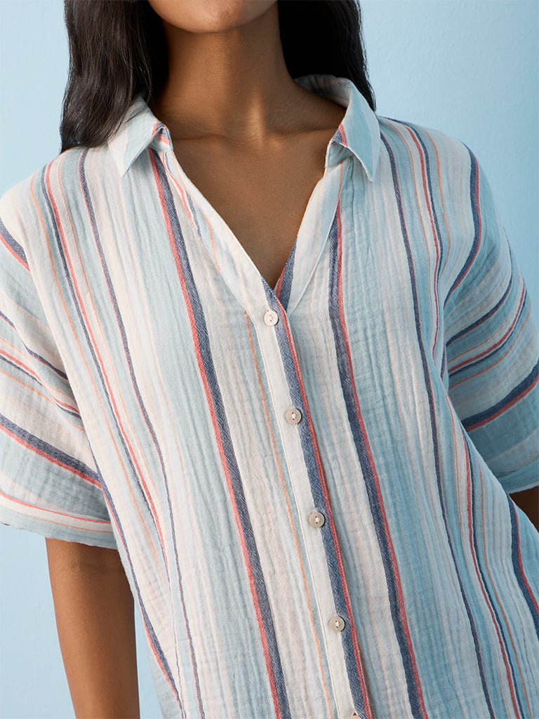 LOV Blue Striped Shirt