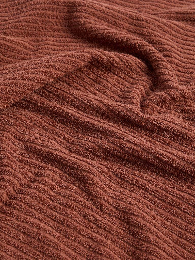 Westside Home Brown Knit-Textured Bath Towel