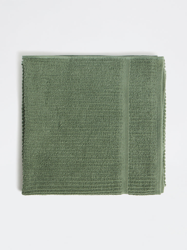 Westside Home Olive Knit-Textured Bath Towel