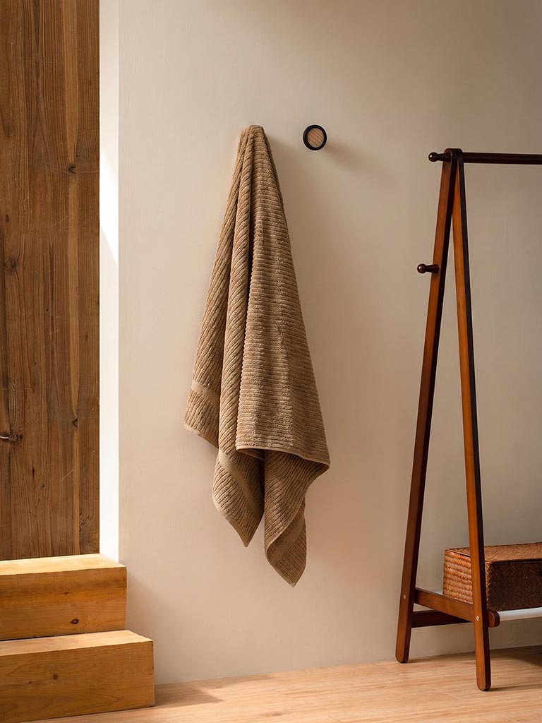 Westside Home Light Brown Knit-Textured Bath Towel