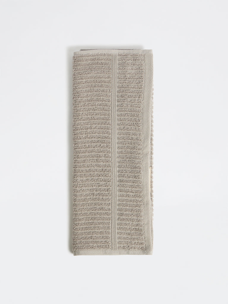Westside Home Grey Knit-Textured Hand Towel