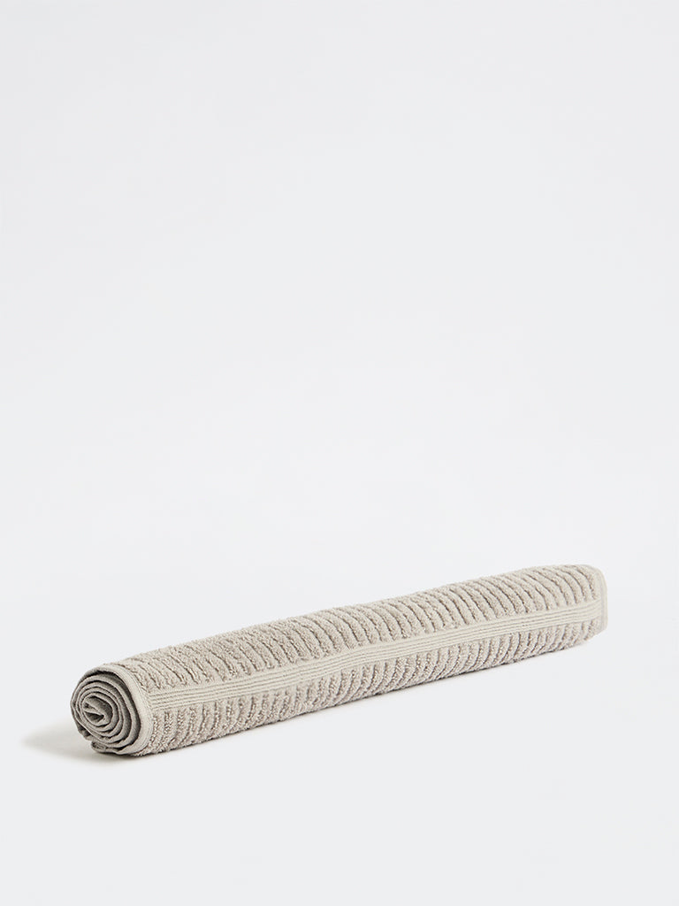 Westside Home Grey Knit-Textured Hand Towel