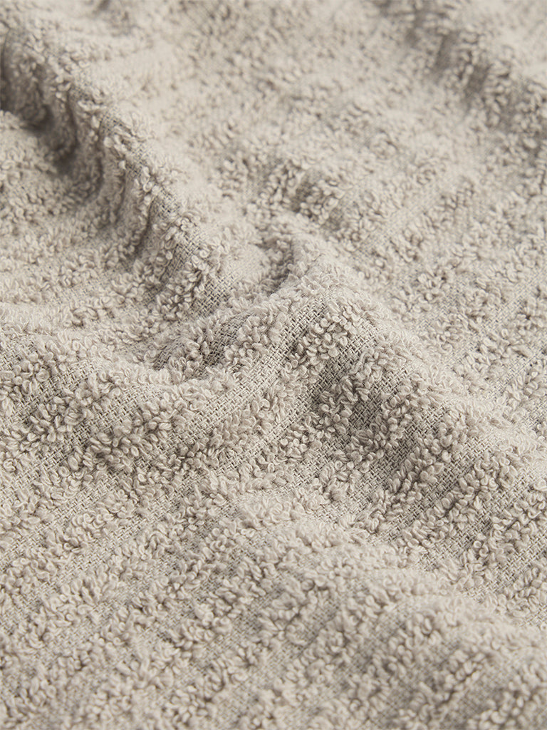 Westside Home Grey Knit-Textured Face Towels - Set of 2