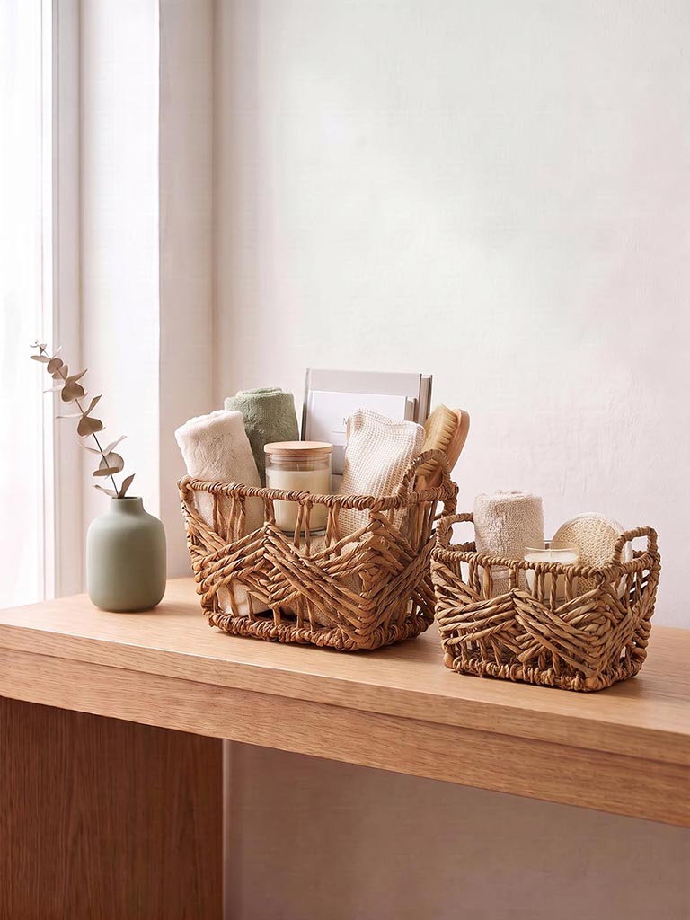 Westside Home Dark Beige Woven Baskets - Set of 2