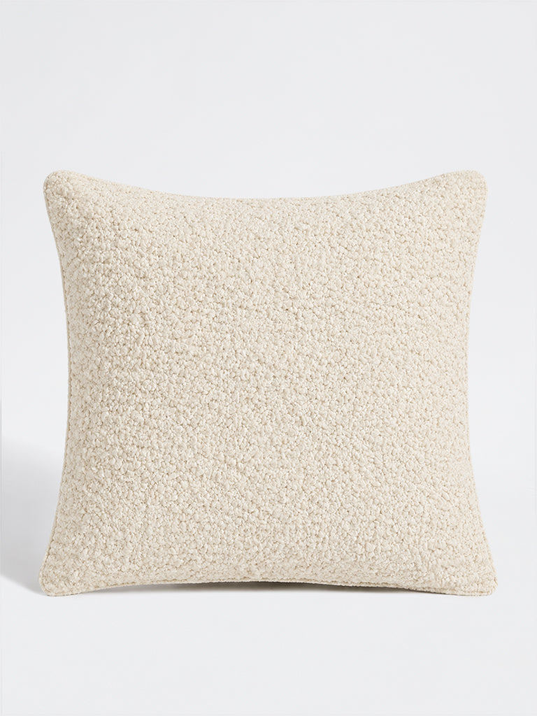 Westside Home Off-White Fleece-Textured Cushion Cover