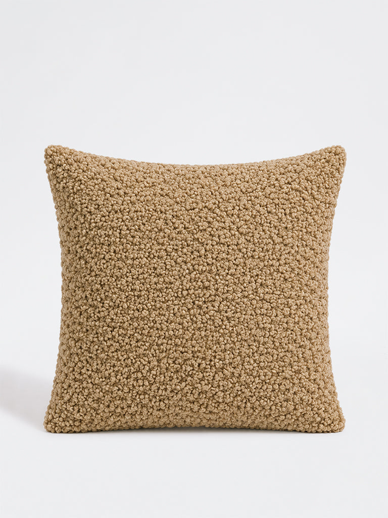 Westside Home Taupe Fleece-Textured Cushion Cover