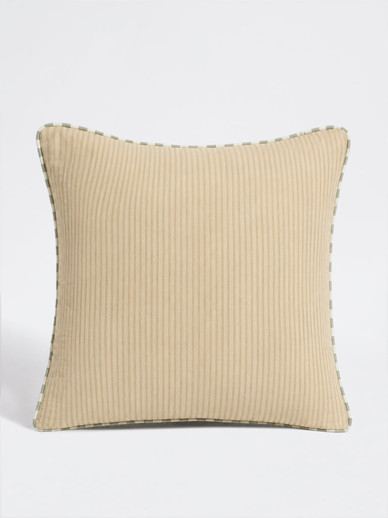 Westside Home Sage Piping-Detailed Velvet Cushion Cover