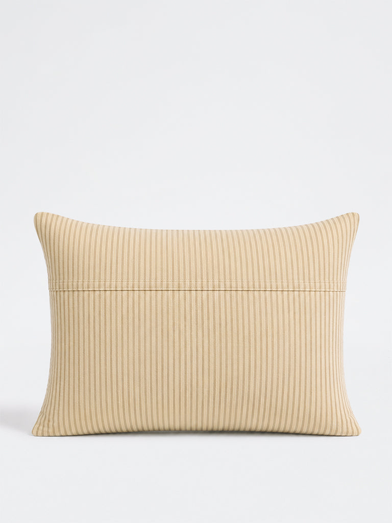 Westside Home Off-White Floral Petal Applique Cushion Cover