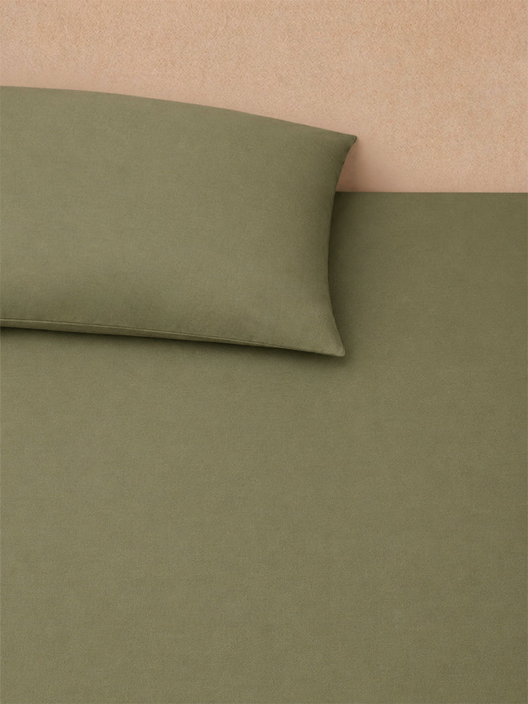 Westside Home Olive Solid Queen Fitted Sheet Set