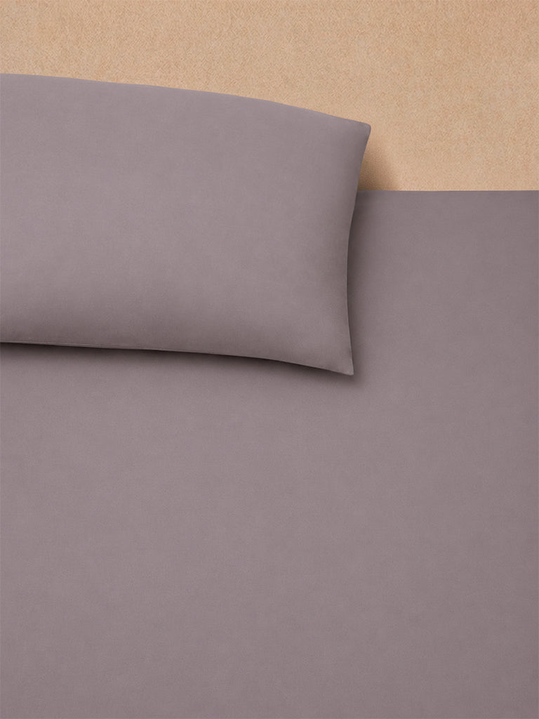 Westside Home Charcoal Solid Fitted King Bed Sheet Set