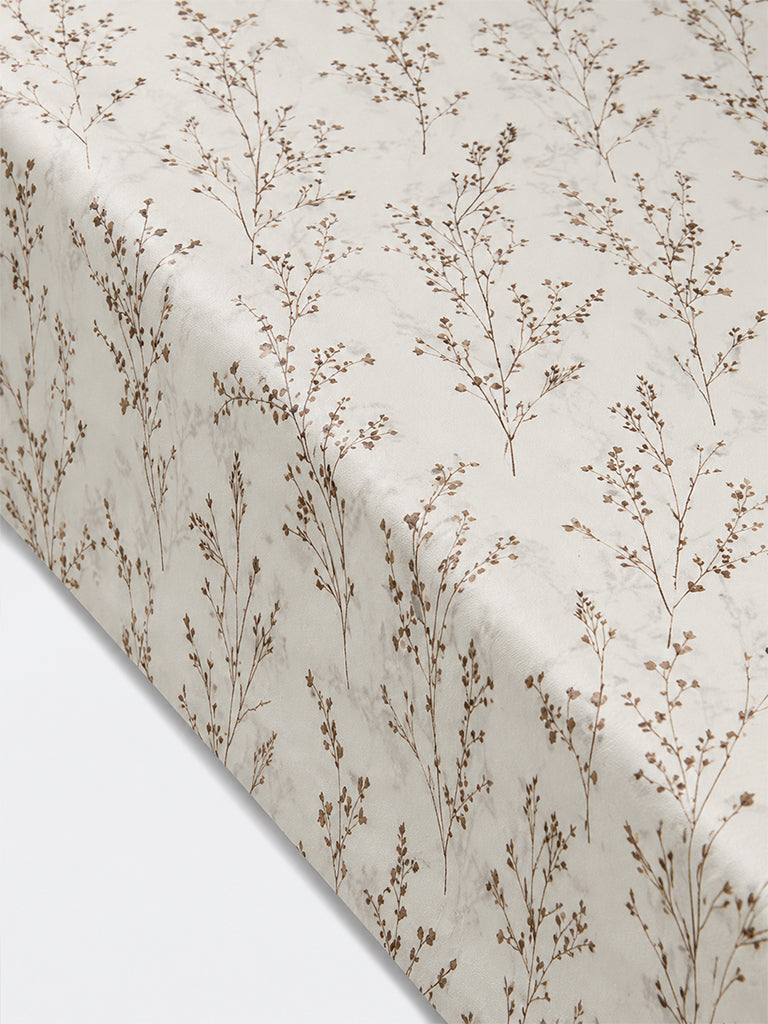 Westside Home Brown Botanical Printed King Bed Sheet Set