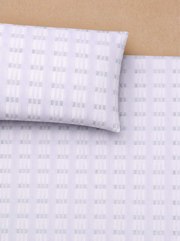 Westside Home Grey Geometric Printed Queen Bed Sheet Set