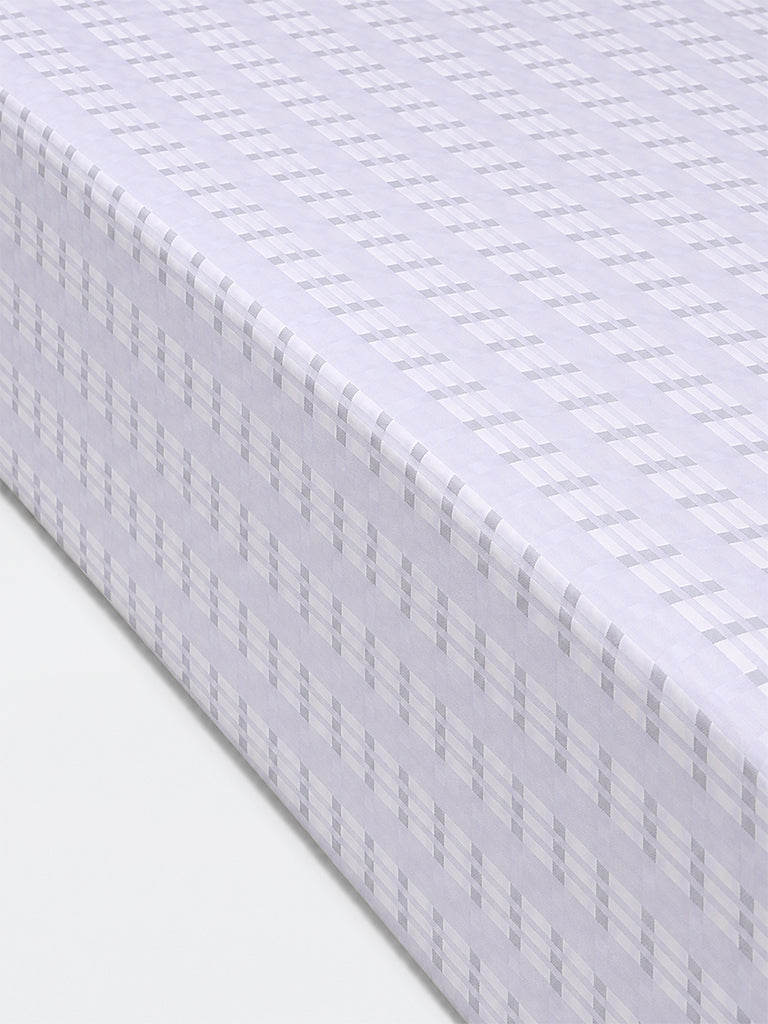 Westside Home Grey Geometric Printed Queen Bed Sheet Set