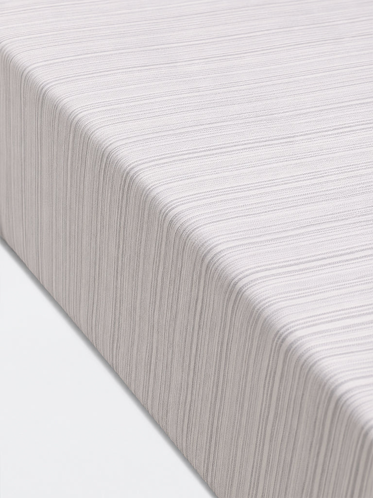 Westside Home Grey Stripe Textured Queen Bed Sheet Set