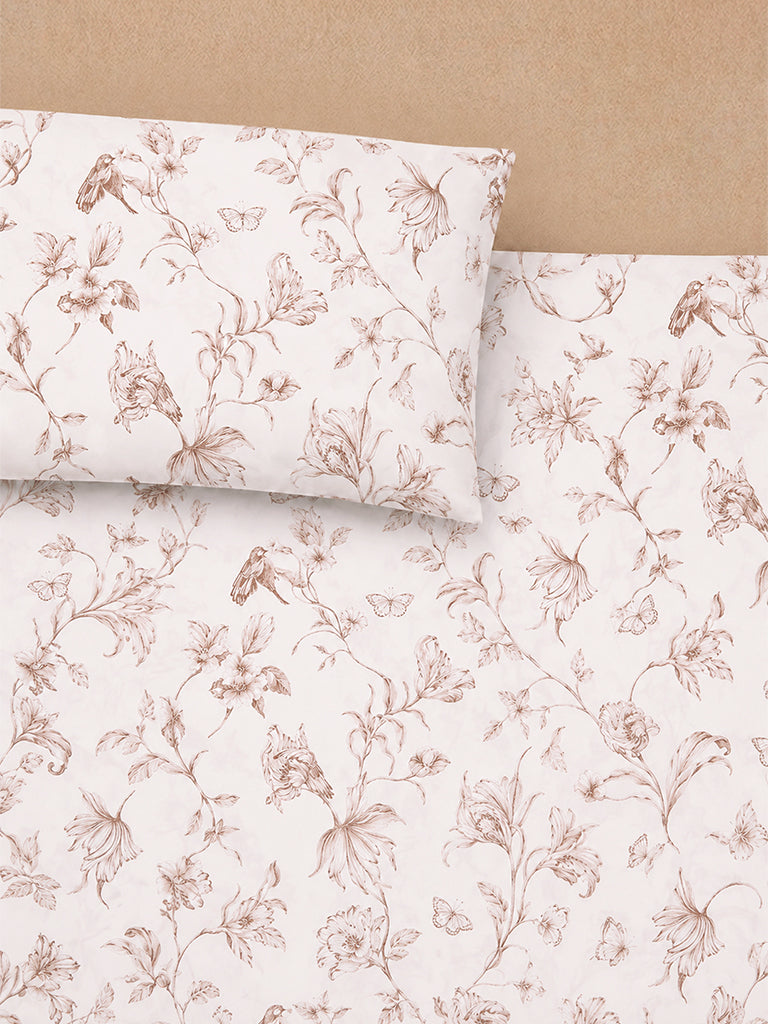 Westside Home Brown Nature-Inspired King Bed Sheet Set