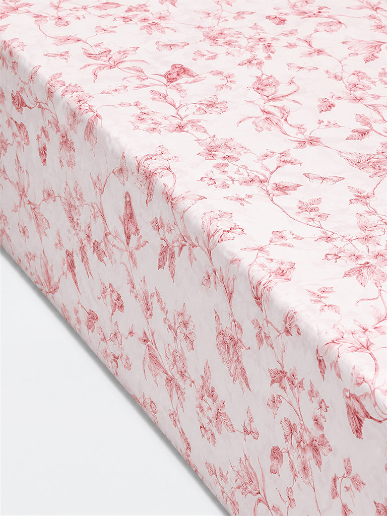 Westside Home Red Nature-Inspired Queen Bed Sheet Set