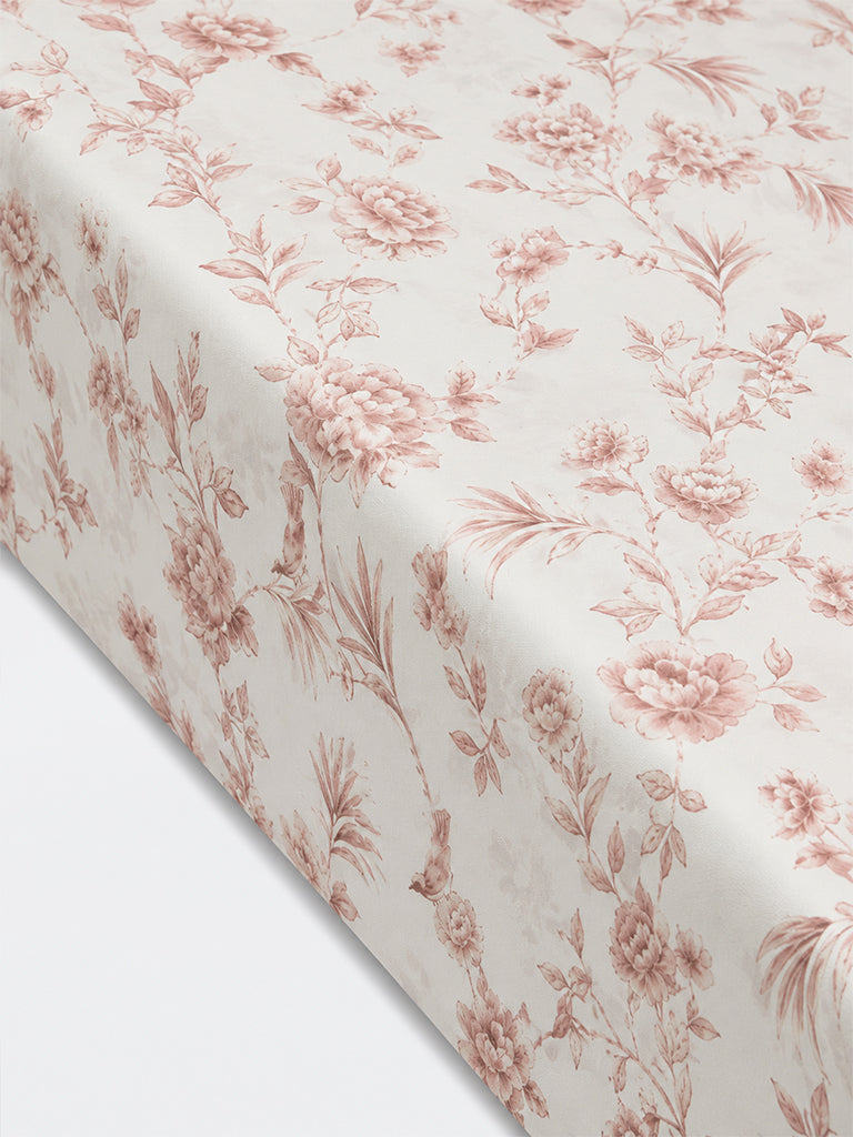 Westside Home Pink Floral Printed King Bed Sheet Set