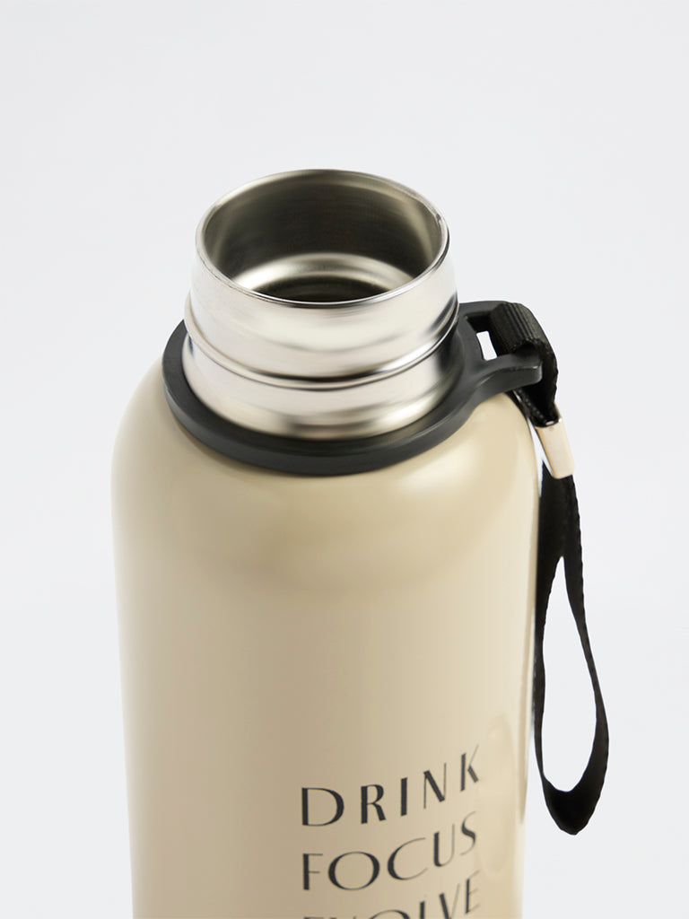Westside Home Beige Text Design Water Bottle - 500ml