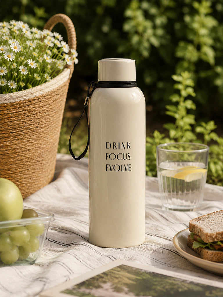 Westside Home Light Beige Text Printed Bottle - 850ml