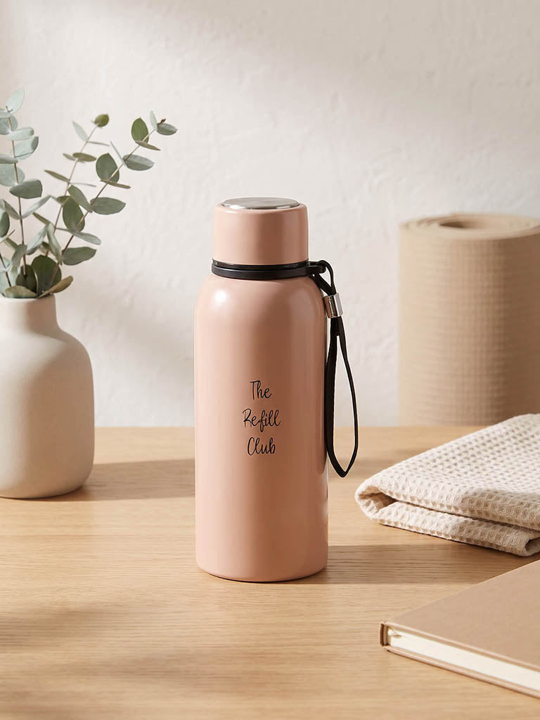 Westside Home Dusty Pink Typography Water Bottle - 500ml