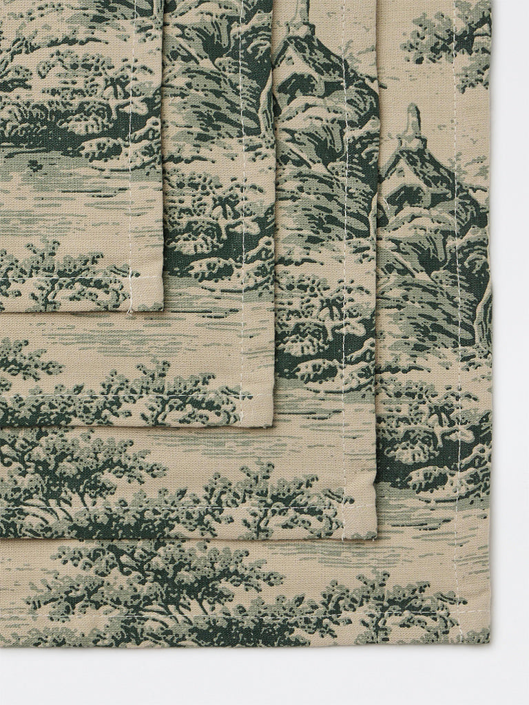 Westside Home Green Toile Printed Placemats - Set of 4