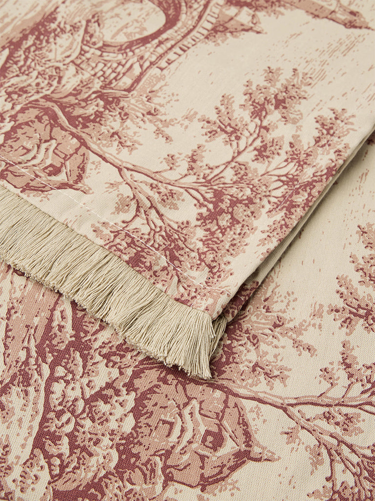 Westside Home Red Toile Printed Table Runner