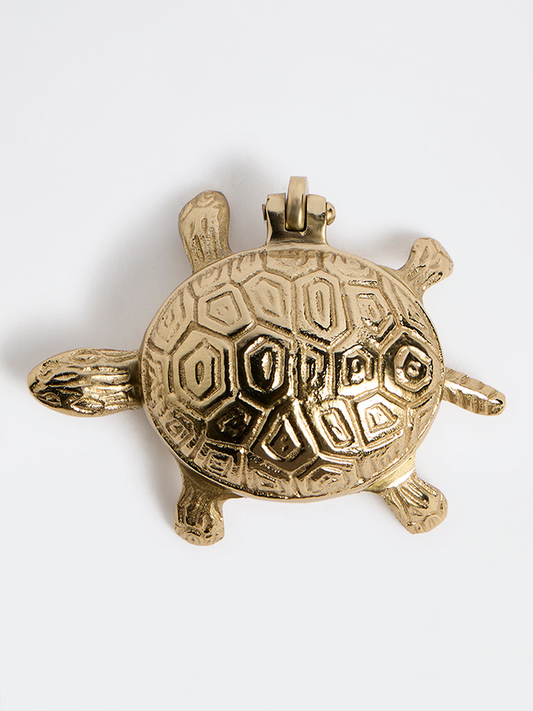 Westside Home Gold Turtle Metallic Trinket Box