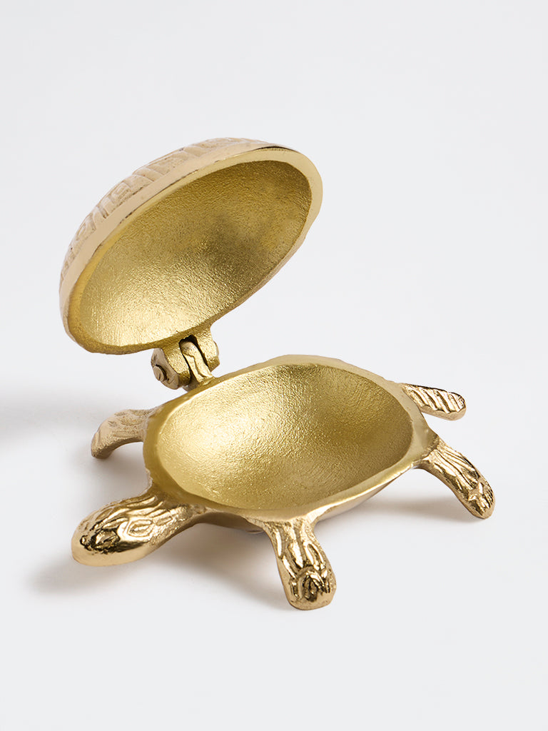 Westside Home Gold Turtle Metallic Trinket Box
