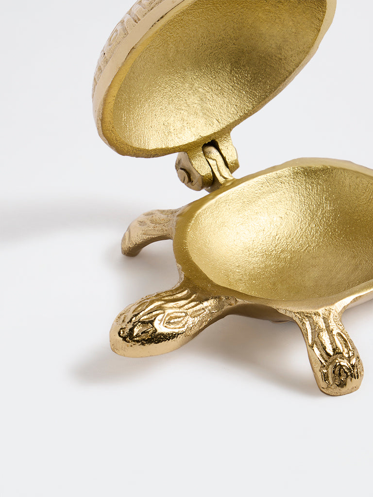Westside Home Gold Turtle Metallic Trinket Box