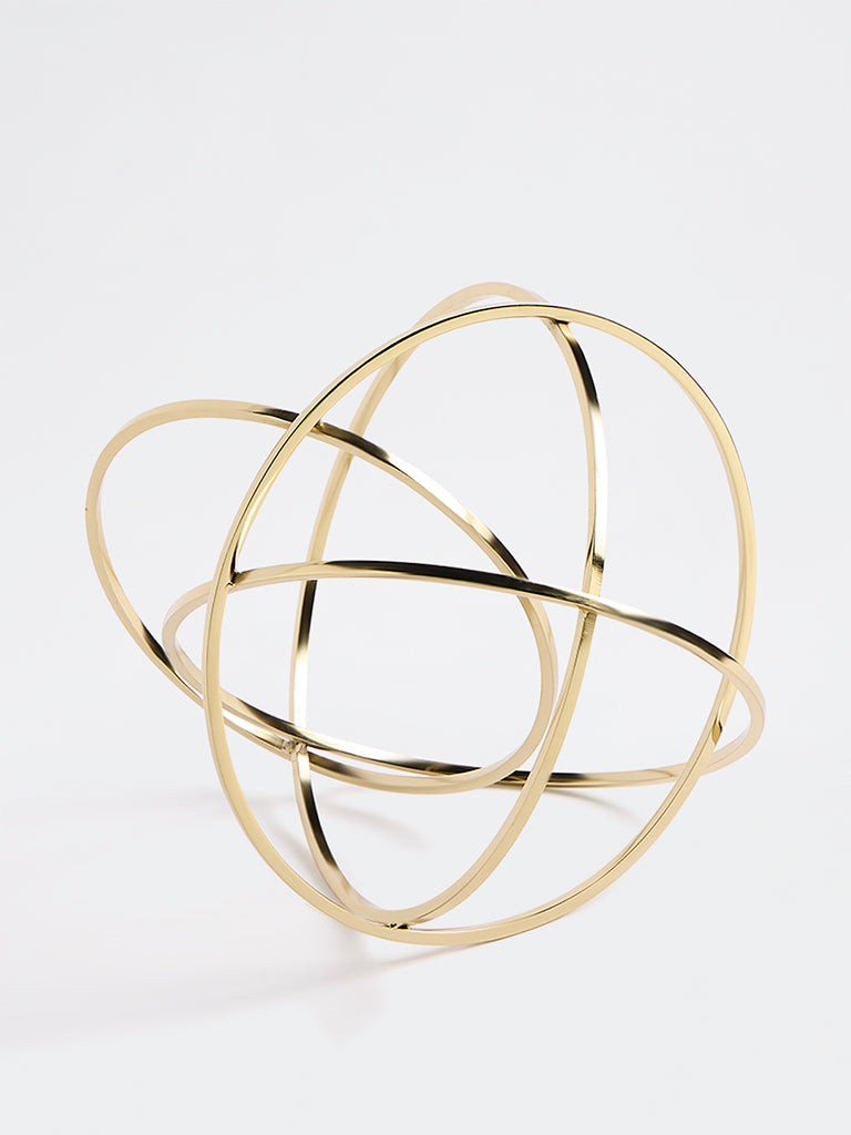 Westside Home Gold Metal Sphere Decorative Sculpture
