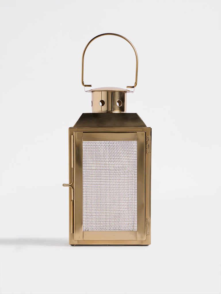 Westside Home Gold Metal Mesh Lantern