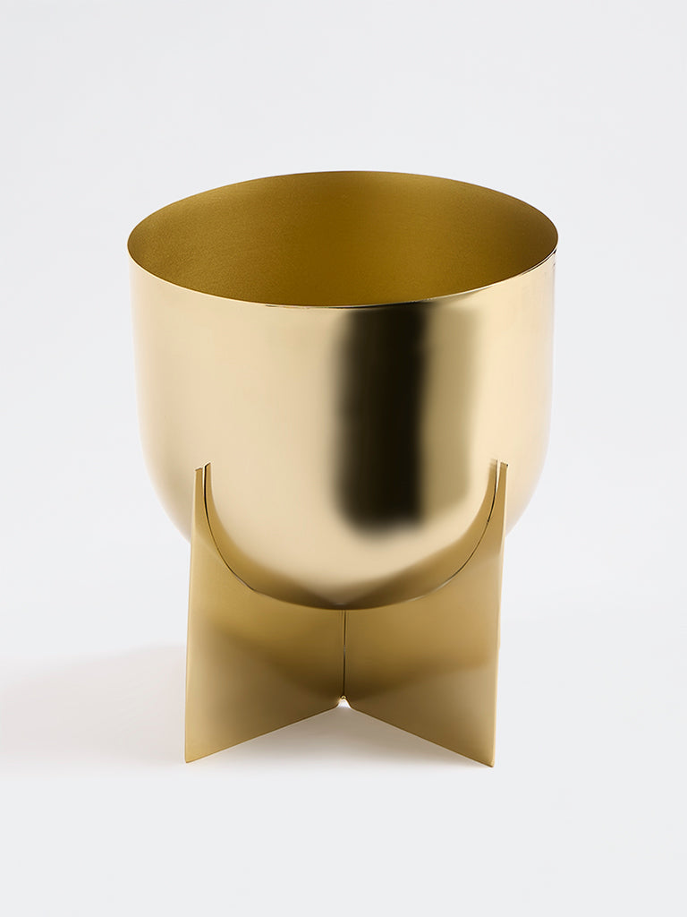 Westside Home Gold Metal Planter with Stand