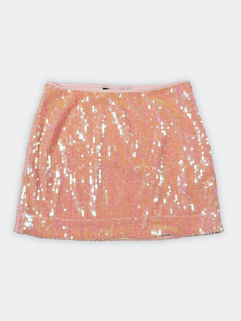 Nuon Coral High-Rise Sequin Skirt