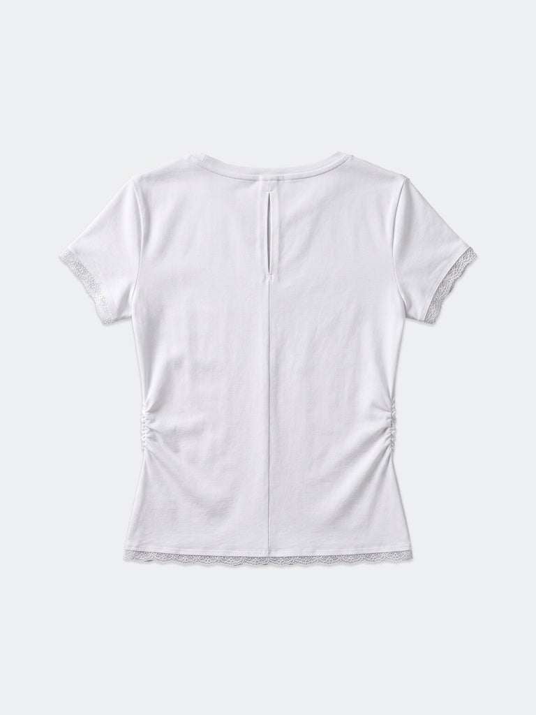 Nuon White Text Embellished Cotton-Blend T-Shirt