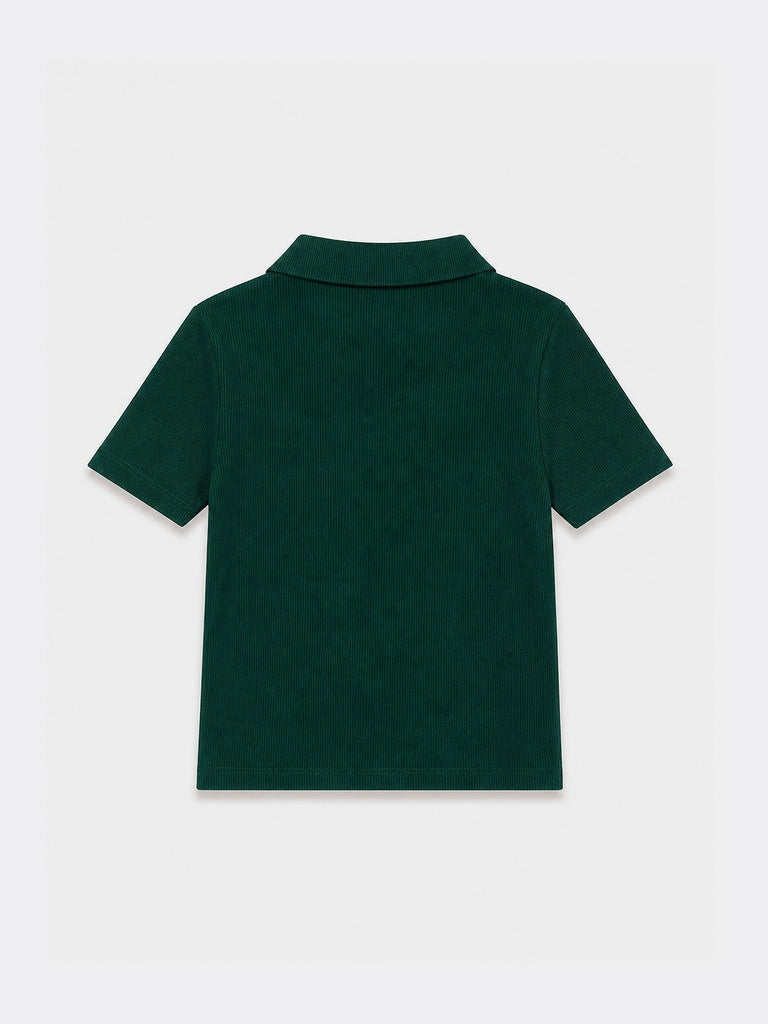 Nuon Green Ribbed Cotton-Blend T-Shirt