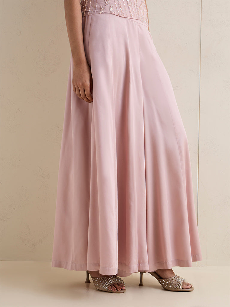 Vark Blush Pink Solid Palazzos